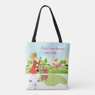 Spaß Lebensmittelgeschäft - Golf Girl Can Dream Ta Tasche