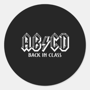 Spaß-Lehrer ABCD Rocks zurück in die Schule zurück Runder Aufkleber