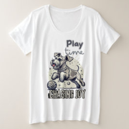 Spaß: Leicht graue Pup auf dem Laufen Große Größe T-Shirt