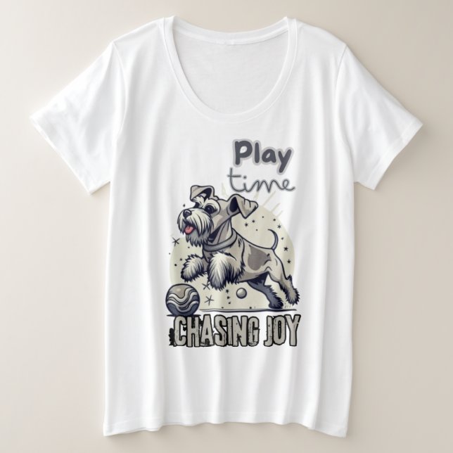 Spaß: Leicht graue Pup auf dem Laufen Große Größe T-Shirt (Design vorne)