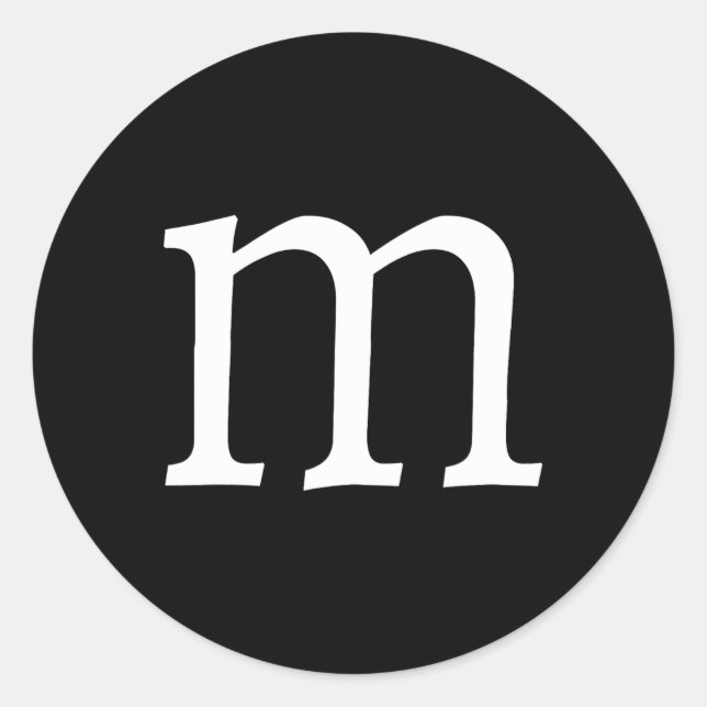 Spaß Letter m Halloween Kostüme Runder Aufkleber (Vorderseite)