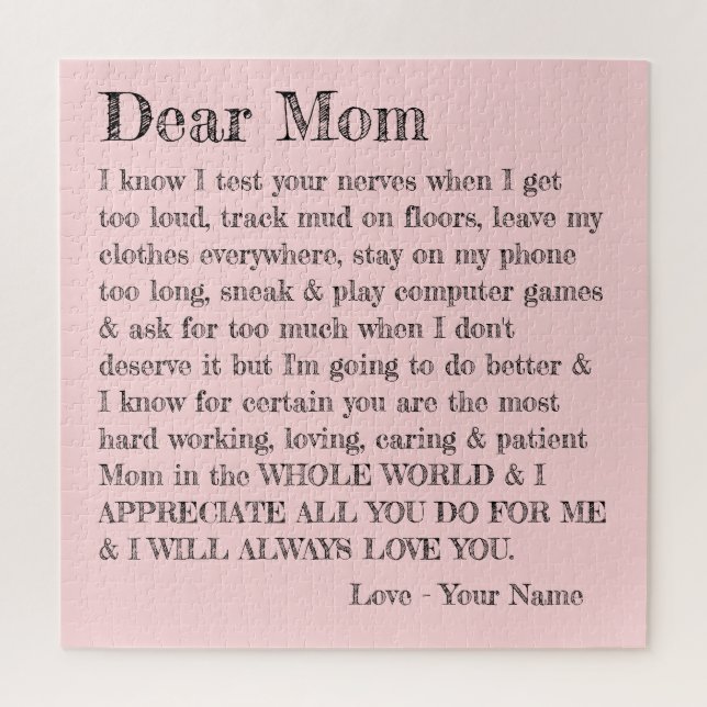 Spaß Liebe Mama Typografie Rosa Grau Personalisier (Vertikal)