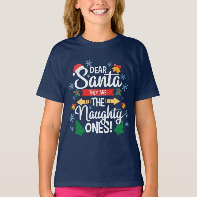 Spaß lieber Weihnachten sind sie die unartigen Wei T-Shirt (Vorderseite)