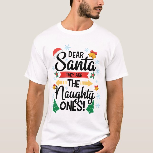 Spaß lieber Weihnachten sind sie die unartigen Wei T-Shirt (Vorderseite)