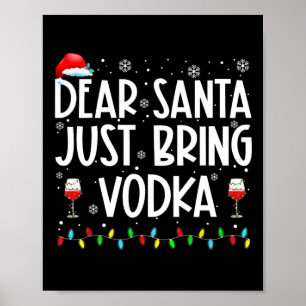 Spaß liebt Santa Bringen Sie Vodka Weihnachten Paj Poster