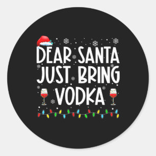 Spaß liebt Santa Bringen Sie Vodka Weihnachten Paj Runder Aufkleber
