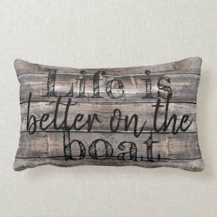 Spaß LIFE IST BESSER AUF DER BOOT-Typografie Lendenkissen