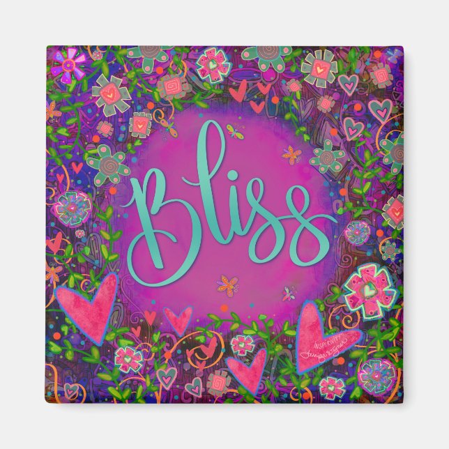 Spaß Lila Bliss Hübsche Blütenwelt Moderne Inspiri Magnet (Vorne)