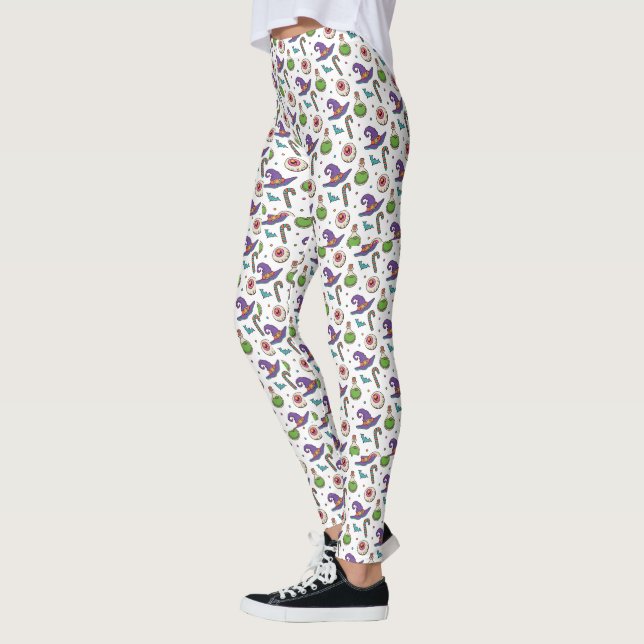 Spaß Lila Halloween, grüne Magie, Hexenflasche Leggings (Links)