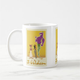 Spaß Lila mit Gelben Cartoon Genie Drei Wünsche Kaffeetasse