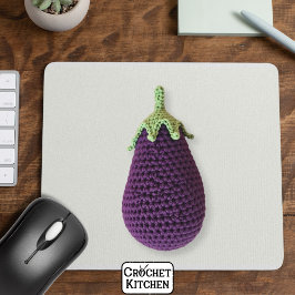 Spaß Lila Moderne Minimal Crochet Eggplant Mousepad