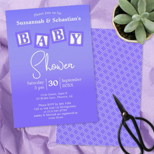 Spaß Lila Ombre BABY Blocks Einladung
