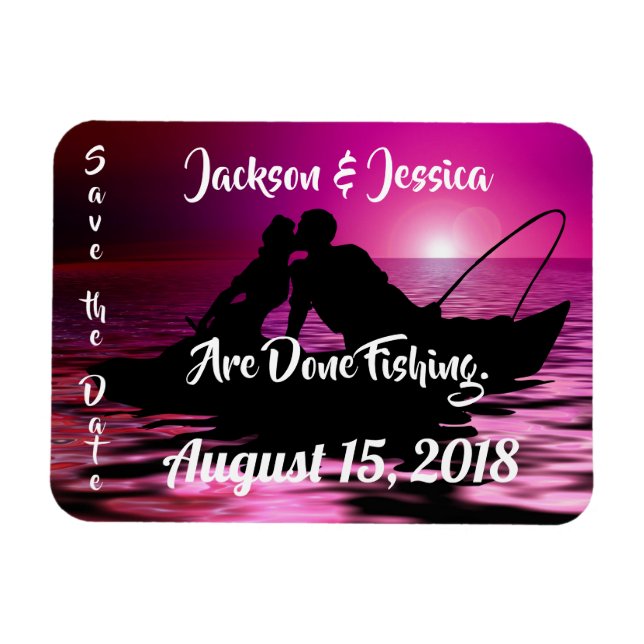 Spaß Lila Twilight Fischen Save the Date Magnet (Horizontal)