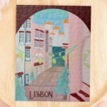 Spaß Lissabon Portugiesischer Winter<br><div class="desc">Wünschen Sie Ihren Lieben einen angenehmen Urlaub mit diesen hübschen handgefertigten illustrierten portugiesischen Winterrätchen.</div>