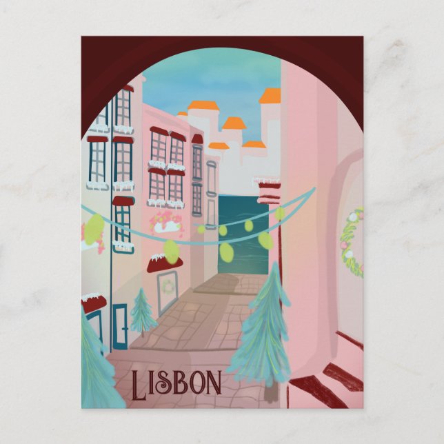 Spaß Lissabon Portugiesischer Winter Postkarte (Vorderseite)