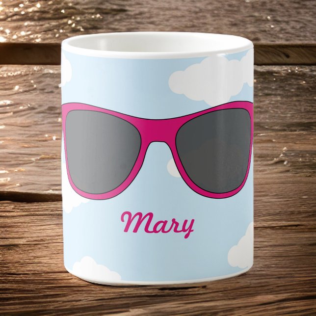 Spaß Magenta Sonnenbrille gegen Blue Sky Kaffee Ta Kaffeetasse (Von Creator hochgeladen)