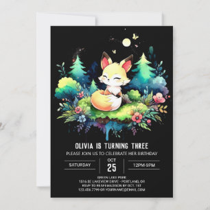 Spaß Majestic Fox Geburtstag digital Einladung