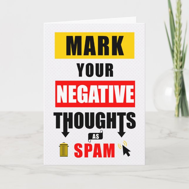 Spaß markiert Ihre negativen Gedanken als Spam Karte (Vorderseite)