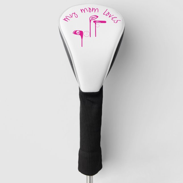 Spaß "Meine Mutter liebt Golf" Hellrosa  Golf Headcover (Vorderseite)