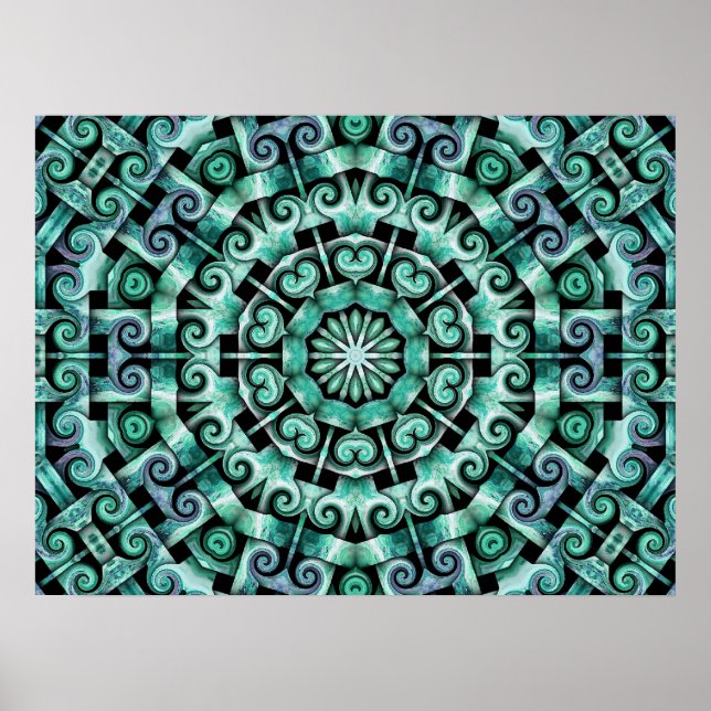 Spaß mit aquamarin und schwarz poster (Vorne)