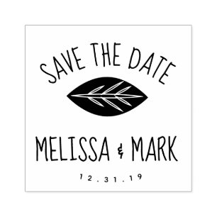Spaß mit Blatt-Lettering Save-the-Date Gummistempel