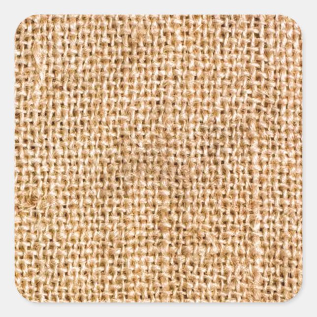 Spaß mit Burlap Quadratischer Aufkleber (Vorderseite)