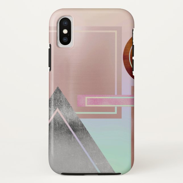 Spaß mit den Formen, metallisch, Gold, Rosengold, Case-Mate iPhone Hülle (Rückseite)