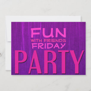 Spaß mit Freunden Pink Purple Party Einladungen