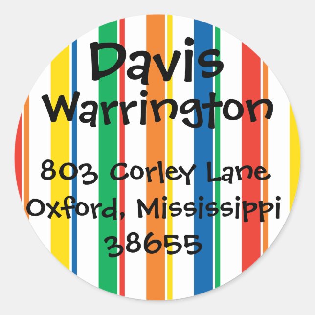 Spaß mit Streifen-Aufklebern Runder Aufkleber (Vorderseite)