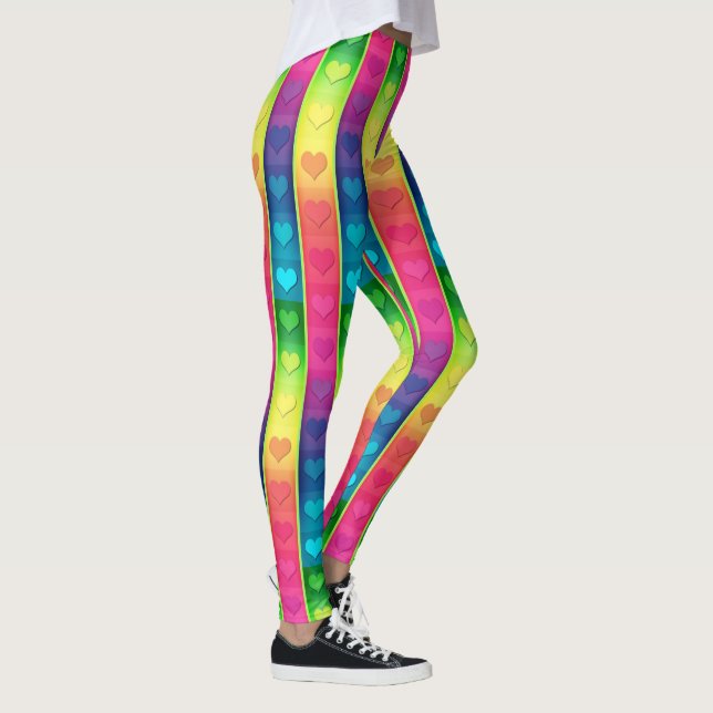 [Spaß mit Streifen] Muster #6b Regenbogenherden Leggings (Rechts)