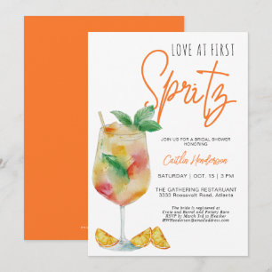 Spaß Moderne Liebe beim ersten Spritz-Brautparty Einladung