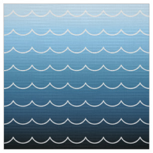 Spaß-moderne Wellen-Muster-Blau-Steigung Stoff