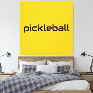 Spaß Moderner schwarzer PICKLEBALL-Text auf hellge Leinwanddruck