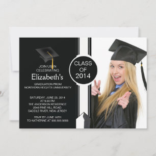 Spaß-modernes graduiertes Foto-Abschluss-Party Einladung