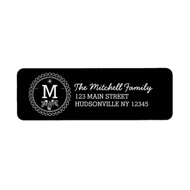 Spaß Monogram Feierliche Schwarz und Weiß Urlaub (Vorne)
