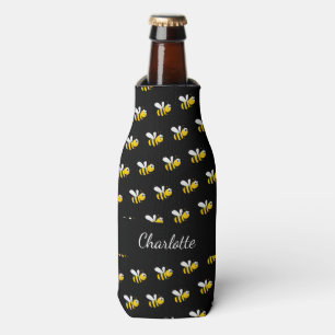 Spaß-Monogramm-Skript für Schwarze Bienen Flaschenkühler