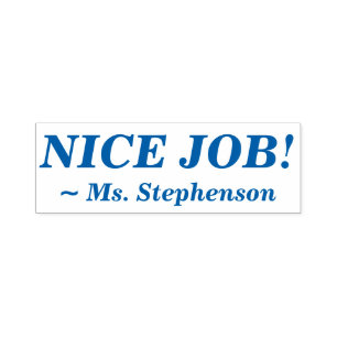 Spaß "NICE JOB!" + Erzieher Name Rubber Briefmarke Permastempel