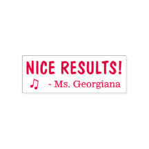 Spaß "NICE RESULTS!" Erzieherin Rubber Briefmarke