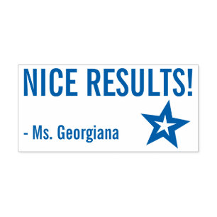 Spaß "NICE RESULTS!" Tutor Rubber Briefmarke Permastempel
