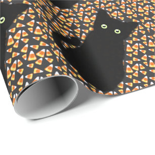 Spaß niedlich Black Cat Candy Mais Halloween Spaß Geschenkpapier