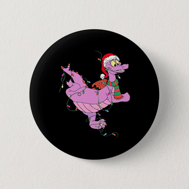 Spaß Niedlich Dragon Figlights Weihnachten Button (Vorderseite)