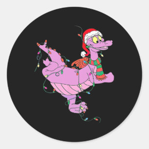 Spaß Niedlich Dragon Figlights Weihnachten Runder Aufkleber