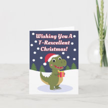 Spaß Niedliche T-Rex Weihnachtskarte
