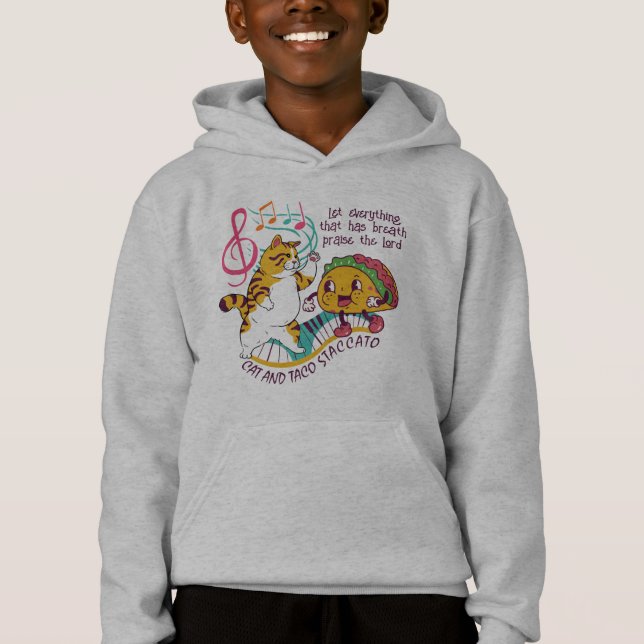 Spaß Niedlicher CAT-TACO-STACCATO Hoodie (Vorderseite)