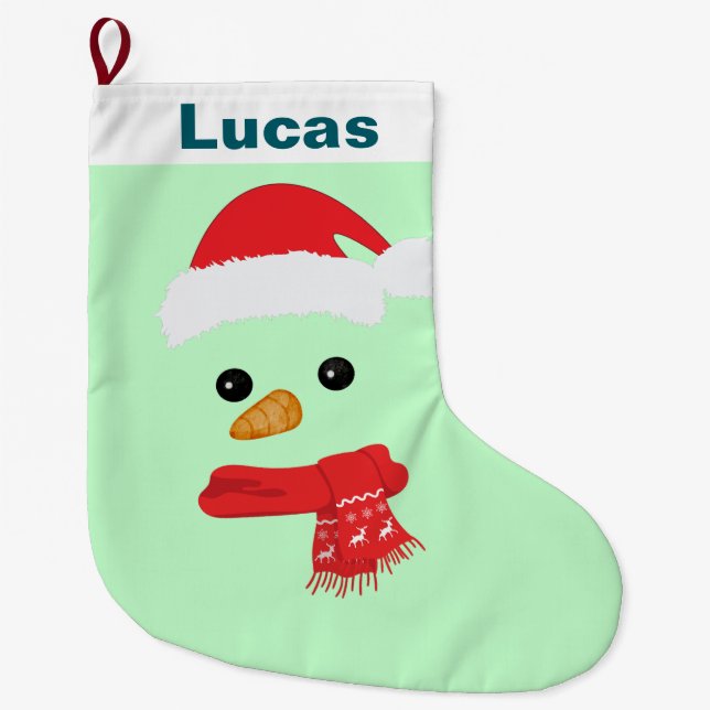 Spaß Niedlicher Schneemann Weihnachtsfeier Großer Weihnachtsstrumpf (Vorderseite)