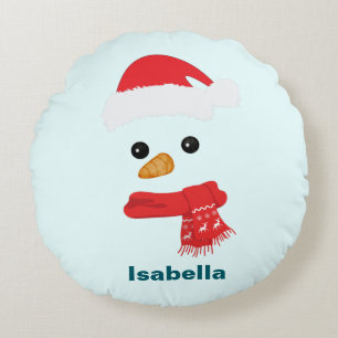 Spaß Niedlicher Schneemann Weihnachtsfeier Rundes Kissen