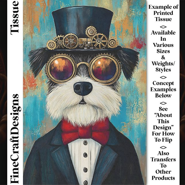 Spaß Niedlicher Steampunk-Hund in Top Hat Z5 Decou Seidenpapier (Von Creator hochgeladen)