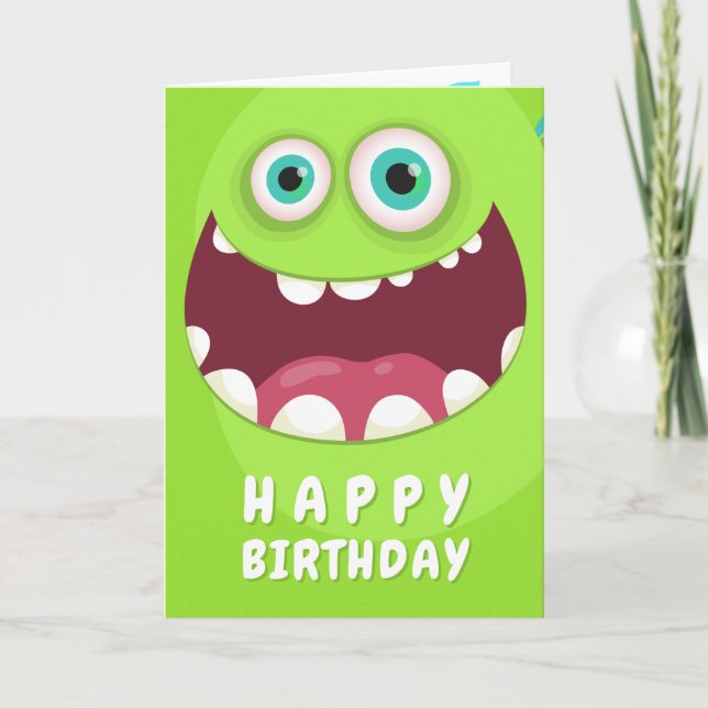 Spaß Niedliches Monster Feiertagskarte (Vorderseite)