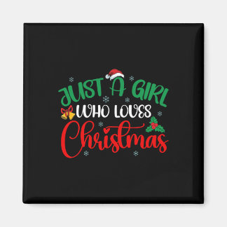 Spaß nur ein Mädchen, das Weihnachtsmädchen Lieben Magnet
