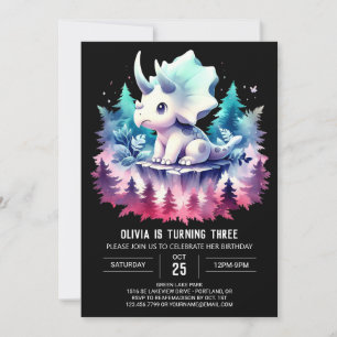 Spaß online Triceratops Geburtstag Einladung